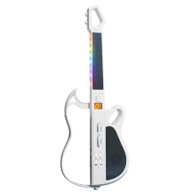 Stringless Guitar for Kids with LED Lights 7 Sounds BT Rechargeable Foldable Electronic Music Instrument for Beginners