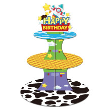 3Tier Happy Birthday Party Cake Display Stand Birthday Dessert Cupcake Rack Stand Festival Party Cake Tray Decor Party