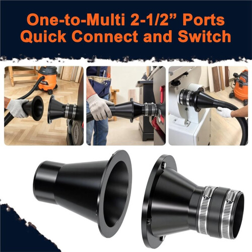 Conjunto de Coletor de Pó Magnético de 2-1/2", Kit Coletor de Pó para Mangueira de 2,5 Polegadas com Conexão Rápida Única para Múltiplas 1