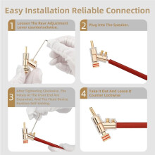 8 Stück Verriegelbare Bananenstecker für 8-15 AWG Lautsprecherkabel mit Doppelschraubendesign