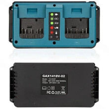 Doppelanschluss-Ladegerät für 18V Lithium-Akkus, Tragbares Schnellladegerät für BL1830, BL1860B, BL1850B, BL1430 (US-Stecker)