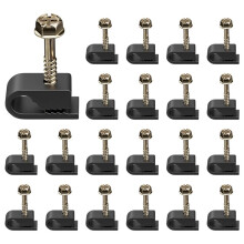 50 Attaches pour Câble Simple avec Vis - Colliers de Serrage pour Câble Coaxial 1/4 Pouce - Usage Extérieur - Gestion des Câbles Coaxiaux