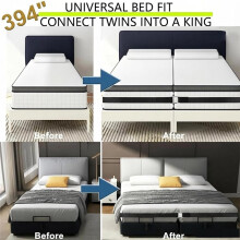33-Foot Long Twin Bed Connector,1 Inch Twin Bed Connector Strap, Mattress Splicer, Adjustable Heavy Duty Metal Buckle