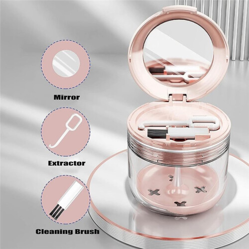 Retainer Mouth Guard Soak Container Box, Denture Bath Case with Strainer Basket, Braces Cleaner Cup Leak Proof 2