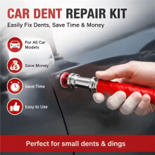 Dent Puller Kit Manual Slide Hammer with 4 Pulling Tabs & Glue for Auto Body Repair, Small Dents & Door Dings