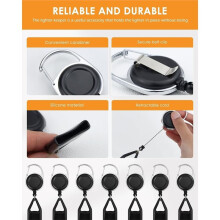 Lot de 20 Porte-Briquets Rétractables, Étui Extensible pour Briquet avec Clip Ceinture