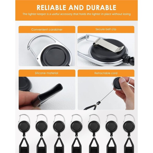20 Pcs Retractable Lighter Clip Holder, Stretchable Lighter Case with Belt Clip
