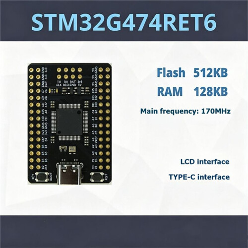 STM32G474RET6 Development Board, 1.47-Inch Minimum System, STM32G474 Core Board (512KB) + Screen + Daplink + Cable 2