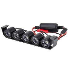 RC Auto 5 LED Koplamp Spotlight met Beugel voor 1/10 SCX10 90046 RC4WD D90 TRX4 TRX6 RC Crawler DIY Onderdeel Zwart