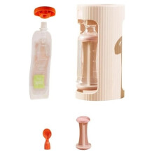 1 Ensemble Distributeur de Gourdes pour Aliments pour Bébé - Comprend 10 Gourdes Réutilisables avec Bec Verseur et Bouchons Anti-Fuites Blancs