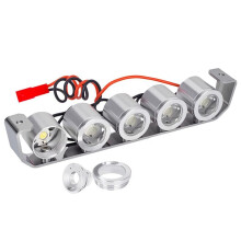 RC Auto 5 LED Koplamp Spotlight met Beugel voor 1/10 SCX10 90046 RC4WD D90 TRX4 TRX6 RC Crawler DIY Onderdeel Zilver