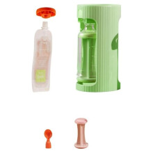 1 Ensemble Distributeur de Gourdes pour Aliments pour Bébé - Comprend 10 Gourdes Réutilisables avec Bec Verseur et Bouchons Anti-Fuites Verts