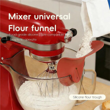 Flour Funnel for Mixer Hands-Free Clip- Accessory for Baking, Fits All Standmixers, Space-Saving Design Red