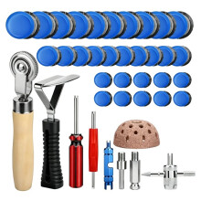 69Pcs Tire Patch Kit,Tire Repair Tool with Buffing Wheel Tire Patch, Liner Scraper,Tire Patch Roller for Car Motorcycle