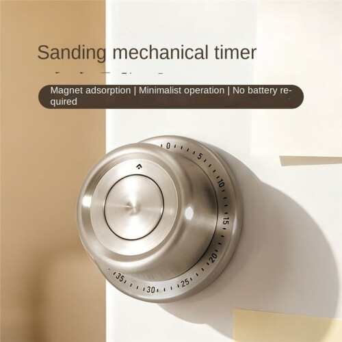 Magnetic Mechanical Kitchen Timer, Stainless Steel Wind- 60-Minute Countdown Timer, No-Battery Cooking Reminder 1