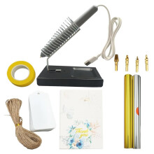 Heißfolienprägestift, Heißprägeset, Kartenbastelset mit 2 Rollen Heißfolienpapier, Halter, 4 Spitzen, Karten