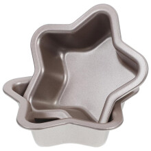 2pcs Nonstick Star Shaped Cake Molds, 4 Inch Carbon Steel Loaf Pans for Home Baking, Reusable Bakeware