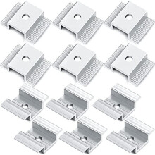 12 Stück Solarmodul-Mittelklemmen, Photovoltaikmodul-Halterung, PV-Modul-Mittelklemme, Aluminium-Solarclips für Feste 35-50 mm Rahmen