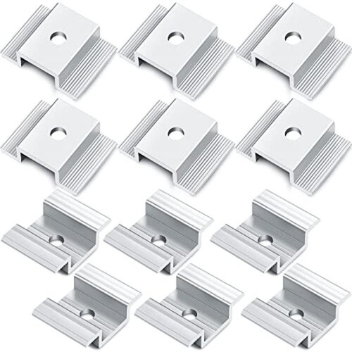 12pcs Solar Panel Mid Clamps Photovoltaic Panel Bracket PV Panel Mid Clamp Aluminum Solar Clips for Fixed 35-50mm Framed