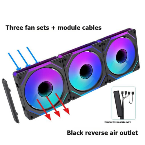 120mm PC Case Fan PWM  Bearing Silent ARGB Water Cooler Magic Cableless Cooling Ventilator 1