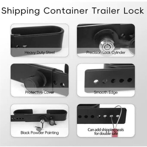Shipping Container Lock Heavy Duty Cargo Storage Unit Trailer Lock,Adjustment Range 9-18" 2