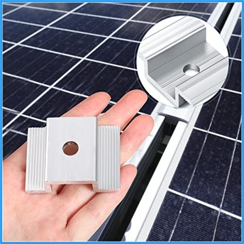 48pcs Solar Panel Mid Clamps Photovoltaic Panel Bracket PV Panel Mid Clamp Aluminum Solar Clips for Fixed 35-50mm Framed 2