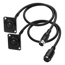 Câble D'Extension MIDI DIN 5 Broches, Adaptateur Audio MIDI de Type D à 5 Broches pour Montage sur Panneau, pour Clavier et Synthétiseur
