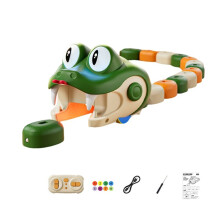 RC Magnetic Eating Snake Remote Control Car Toy Animal Greedy Bean Devouring Car Interactive Educational Gift A