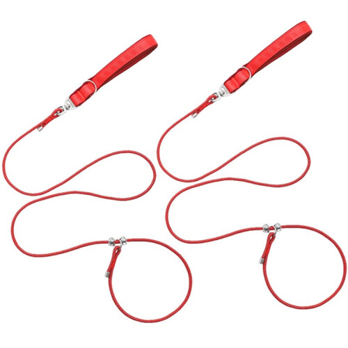 2pcs 1.8M Small Dog Slip Lead for Training, Adjustable and Comfortable for All Breeds A