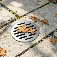 4 Inch 304 Stainless Steel Drain Cover with Adjustable Clips - Round Heavy Duty Floor Grate for Horizontal Pipes