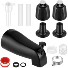 Metal 2 Piece Shower Knob Replacement,with Tub Spout,2 Handle Tub Shower Faucet Set,Shower Faucet Hot and Cold Handles