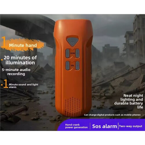 Outdoor Lighting Alarming Hand Crank Multi-Function Charging LED Flashlight Radio Outdoor Camping Equipment 1