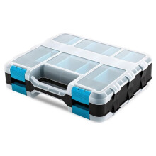 Parts Organizer Box, Tool Storage Organizer for Screws, Double-Sided, 34 Compartment (17+17), for Workshop and Garage