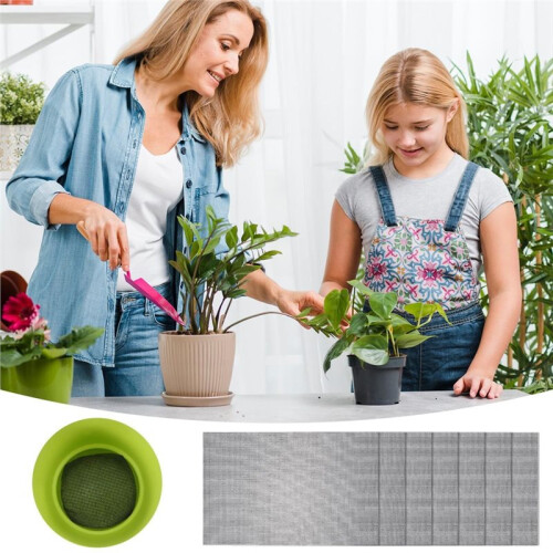 20PCS Flower Pot Hole Mesh Pad Drainage Screen, Reusable Bonsai Mesh for Planter Soil Control 1