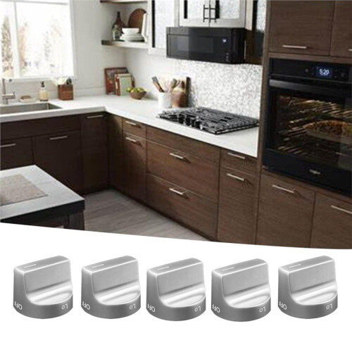 5 Pcs Metal W11239985 for  Stove Knobs Replacements Gas Range Burner Control Knobs with Models WFG525S0HD0 2