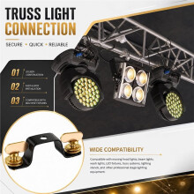 Set van 6 Podiumlichttrussconnectoren met Snelsluiting voor Movinghead-Lampen voor DJ- en Evenementopstellingen