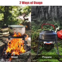 Heavy Duty Campfire Tripod Grill - Portable Folding BBQ Rack for Outdoor Cooking, Camping, over Fire Grilling & Roasting