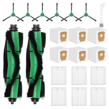 Vervangingsonderdelen voor 105X, 105, 104, Q052-Vac2 Robotstofzuiger: Hoofdborstel, Zijborstel, Filter, Dweil, Stofzak (21 Stuks)