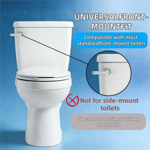 Universal Front Mount Toilet Handle Replacement Kit , Flush Lever Compatible with Most Toilets 1