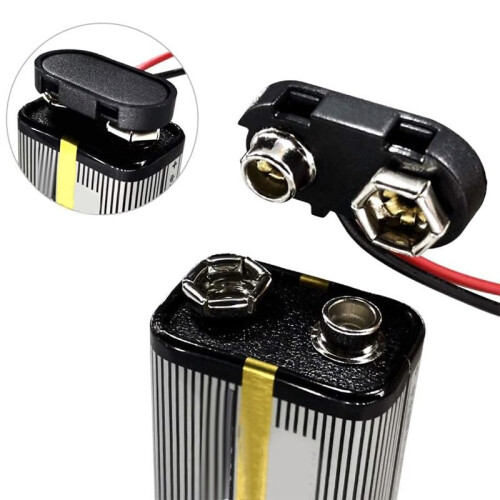 9V Battery Connector,50 PCS T-Type 9 Volt Buckle Connector Hard Plastic Shell Used in Student Experiment 2