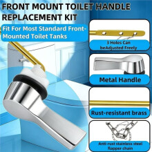 Universal Front Mount Toilet Handle Replacement Kit , Flush Lever Compatible with Most Toilets
