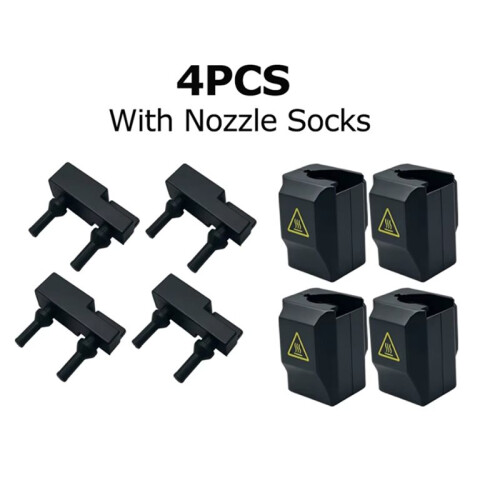 4Pcs Extruder Heating Block Silicone Cover Sock with 4PCS Nozzle Brush for FLASHFORGE Creator 5/Creator 5 Pro 3D Printer 1