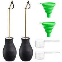 Garden Powder Applicator with Long Metal Tube - Bulb Duster Dispenser for Organic Gardening, Plant Care & Home