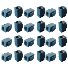RJ45 Cat6 -Koppling UTP Inline-Koppling Hona Till Hona Cat6 -Jack Cat6-Kontakt 24 St Blå