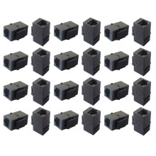 RJ45 Cat6 -Koppling UTP Inline-Koppling Hona Till Hona Cat6 -Jack Cat6-Kontakt 24 St Svart