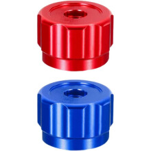 2 Pcs Aluminum Alloy Round Wheel Handles for HVAC Control Valve Knobs,Faucet Handles Refrigerant Manifold Gauges Knob