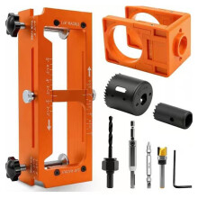Door Hinge Jig&Door Lock Installation Kit Template Hinge Mortising From 2.5" to 5" and Types of Square,1/4",5/8" Radius