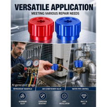 2 Pcs Aluminum Alloy Round Wheel Handles for HVAC Control Valve Knobs,Faucet Handles Refrigerant Manifold Gauges Knob