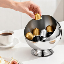 Stainless Steel Coffee Pod Holder - Countertop Storage Basket for K Cups, & Pods, Modern Kitchen