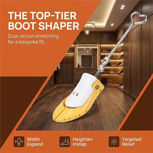 2pcs Boot Stretchers for Cowboy Boots, Adjustable Width High Instep Shoe Expander Trees for Thick Wide Feet 1